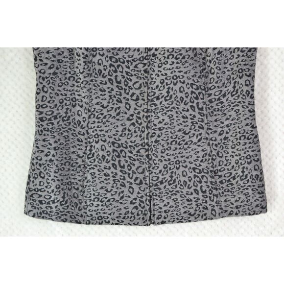 Susan Graver Women's 12 Gray Animal Print Tapestry Sleeveless Full Zip Vest - Picture 3 of 14